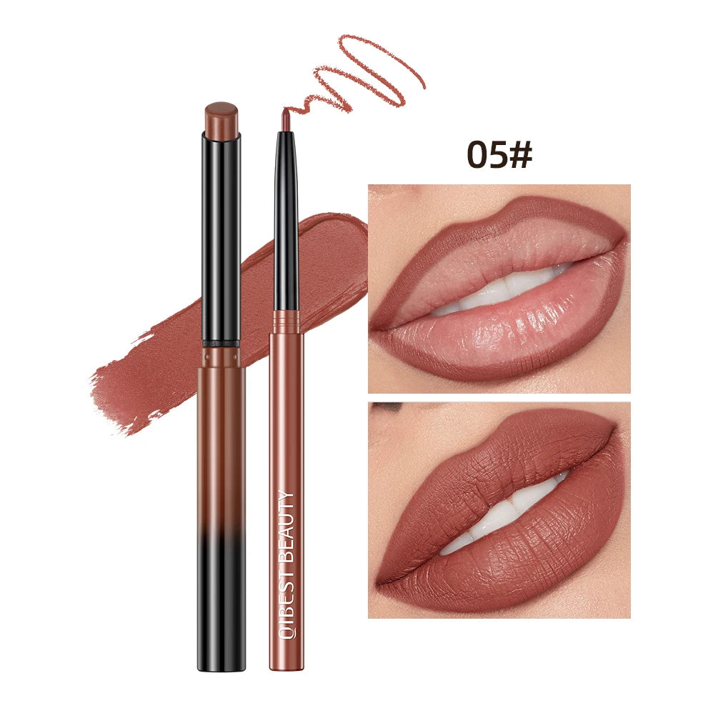 2023 New Matte Nude Lipstick Pen Long Lasting Lipliner Lip Pencil Waterproof Lip Liner Contour Sexy Red Lip Makeup Set For Women