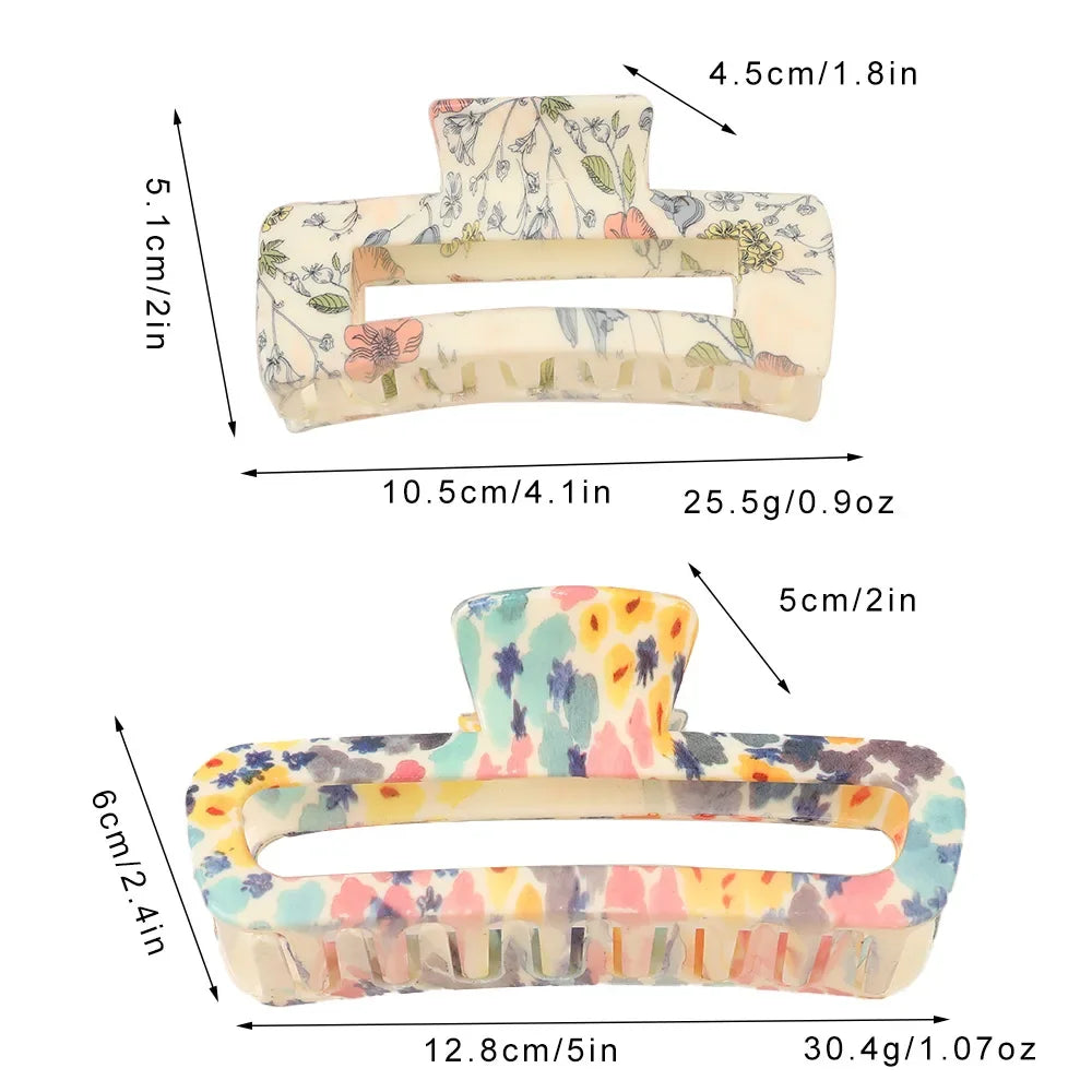 Super Large 13cm Printed Grab Clip Korean Fresh and Sweet Disc Hair Crab Clip Premium Girl Hairpin Hair Accessories - Clikcy