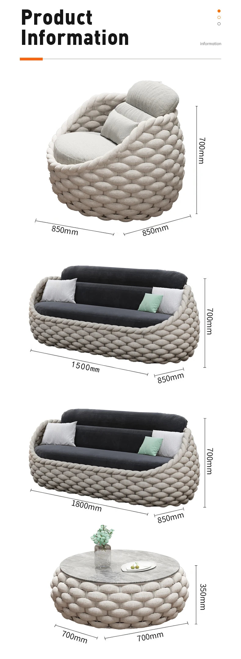 fulin Nordic luxury yard furniture outdoor rattan chair  seating  garden    sofa set - Clikcy