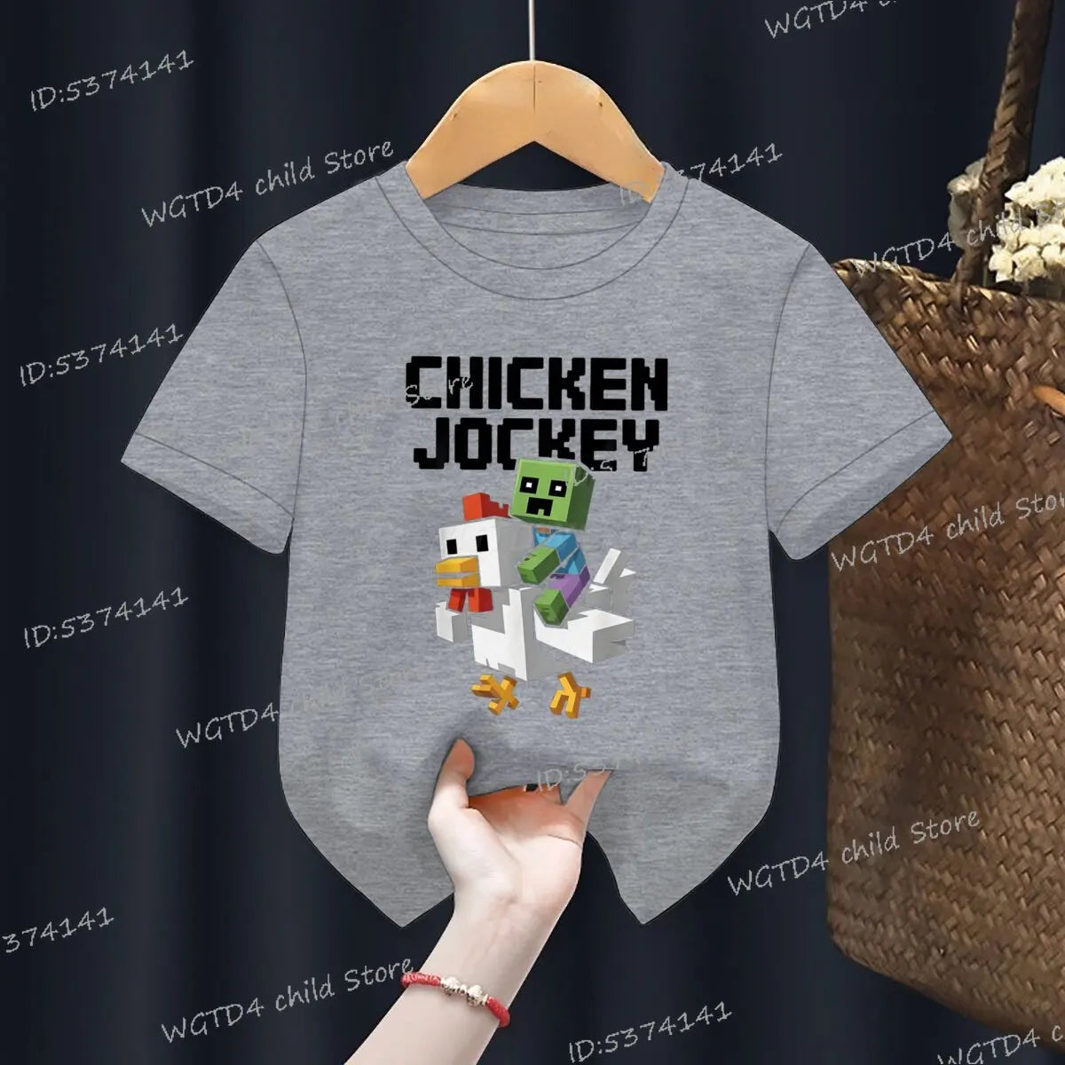 Kids T-shirts Chicken Jockey Cartoon Fashion Clothes Video Game Y2k Design Casual Crewneck Top Tee 2025 Summer Girl Boy T-shirts - Clikcy
