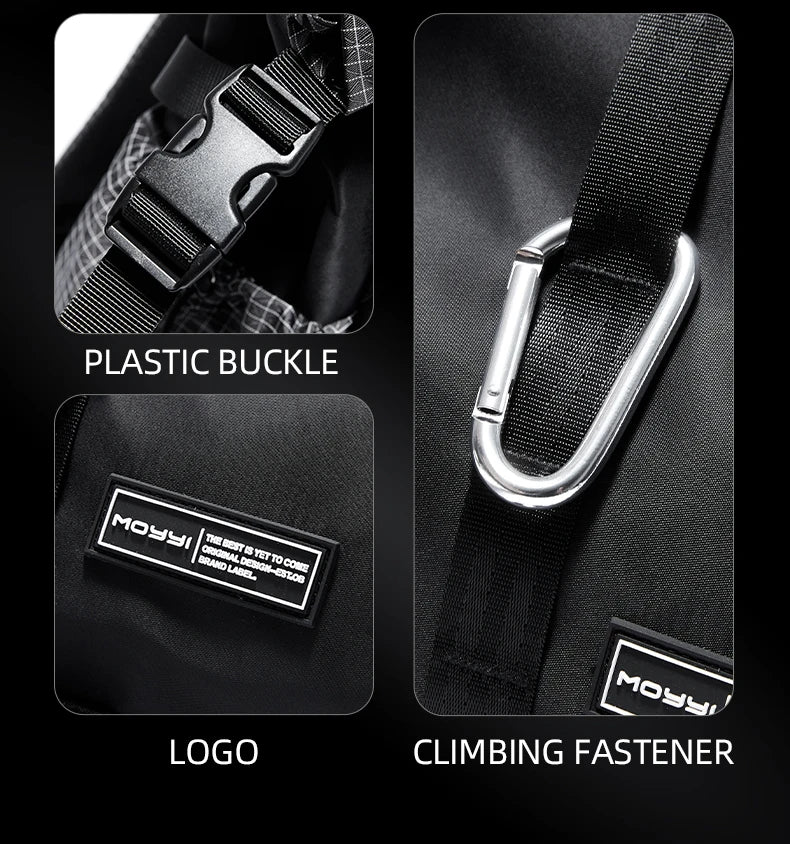 Men's Backpack Roll Top Travel Expandable Large Capacity Backpack Waterproof Outdoor Motorcycle Riding Hike Sports Bags - Clikcy