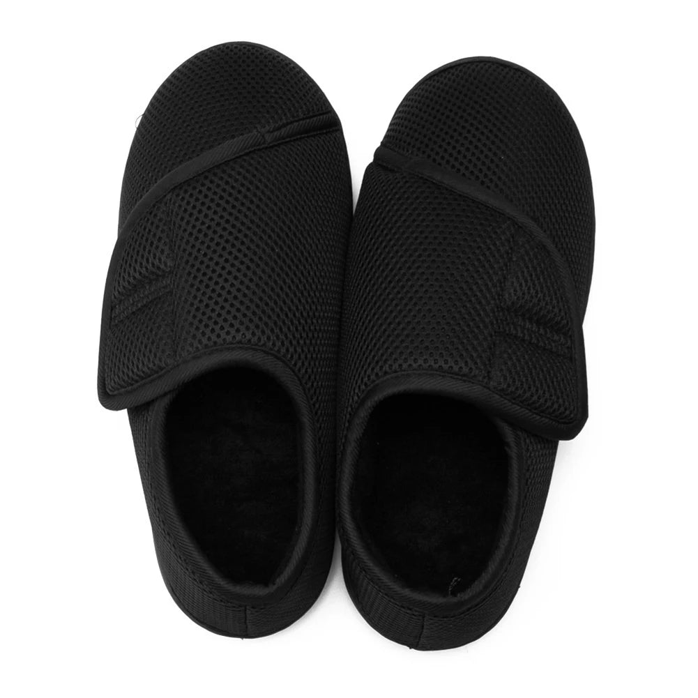 Unisex Diabetic Shoes Wide Walking Shoes Plush Lining Slip-On Orthopedic Shoes Hook and Loop Sneakers for Swollen Feet