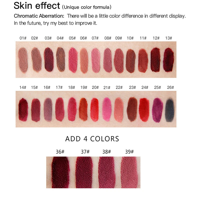 NICEFACE 29 Colors Liquid Lipstick Makeup Waterproof Matte Red Lip Gloss Long Lasting Nude Lip Tint Makeup Pigment Cosmetics - Clikcy