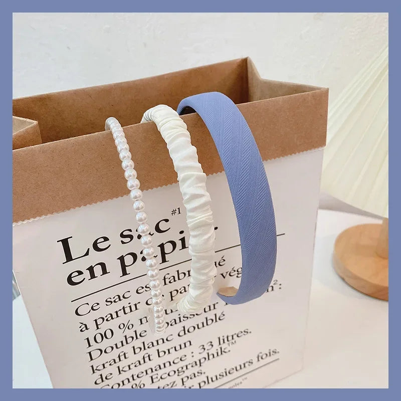 3/5/6/7pcs Sweet Hairbands for Women Girls Multicolor Pearl Floral Hair Hoops Headbands Headdress Korean Hair Accessories Sets - Clikcy