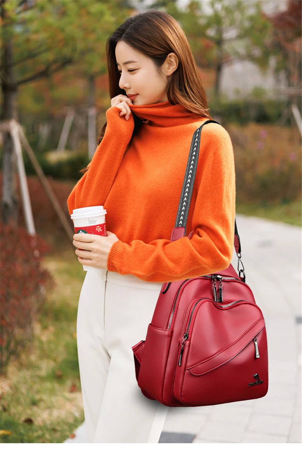 Fashion Backpacks Women Shoulder Bag Simple Rucksack Female Soft Leather Back Pack Ladies Travel Bag Large Capacity School Bags - Clikcy