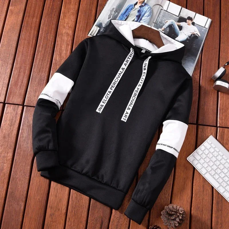 Men's Hoodies Long Sleeve Casual Printing With Letter Sweatshirts New Spring Hip Hop Pullover Sports Top Male Hooded Sweatshirts - Clikcy