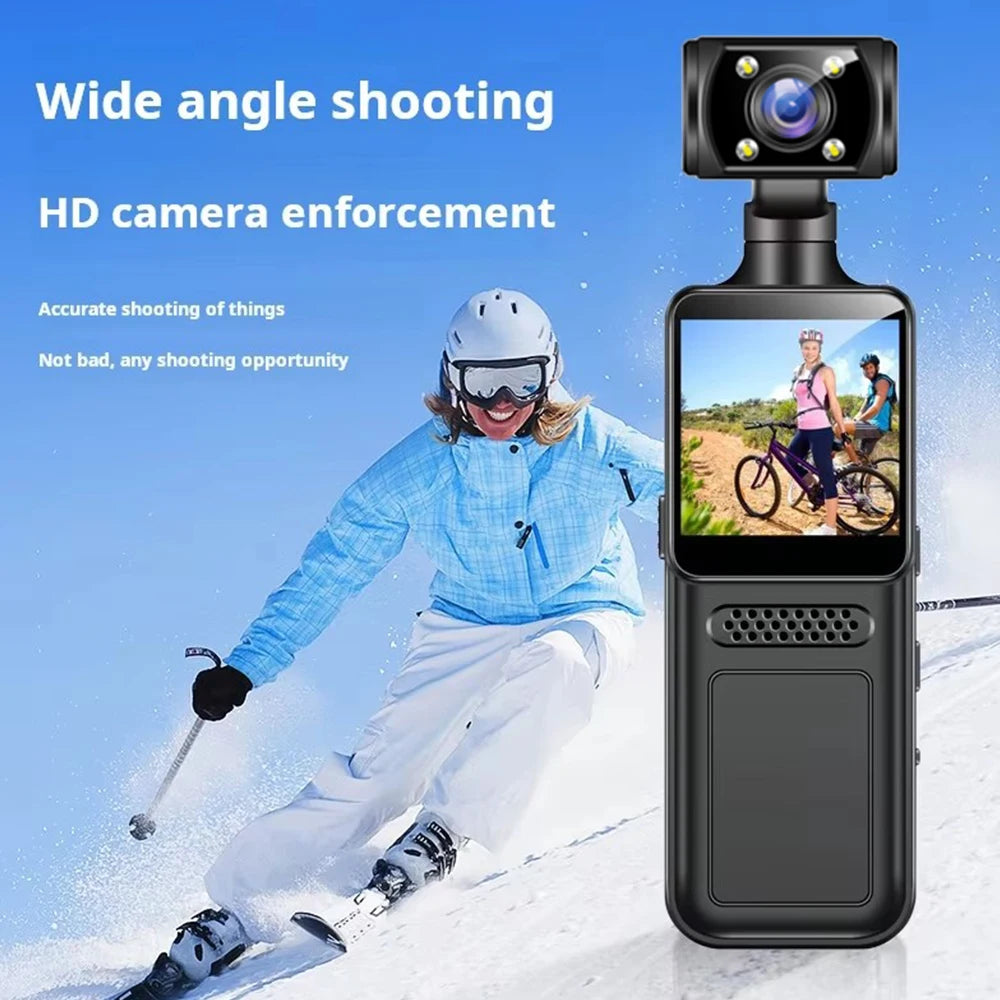 128GB 4K Ultra HD Action Mini Camera 180 Rotatable Vlog Wifi Sports Cam Waterproof Case Helmet Travel Bicycle Driver Recorder - Clikcy