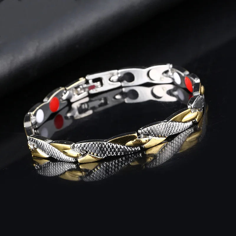 Charm bracelet Health Energy Bangle Arthritis Twisted Magnetic Exquisite Bracelet Male Gift Power Therapy Magnets Men Bracelet - Clikcy