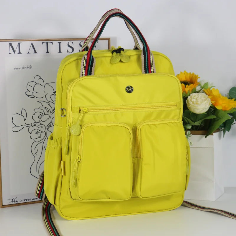 Multi-pocket Nylon School Backpack Casual Women's Backpack Lightweight Large Capacity School Bag Large Capacity Travel Backpack