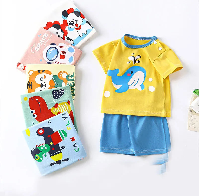 Kids Clothes Children's Sets Boys Girl T-shirt Shorts 2PCS Summer Cotton Short sleeve Baby Children Clothing Toddler Suit - Clikcy