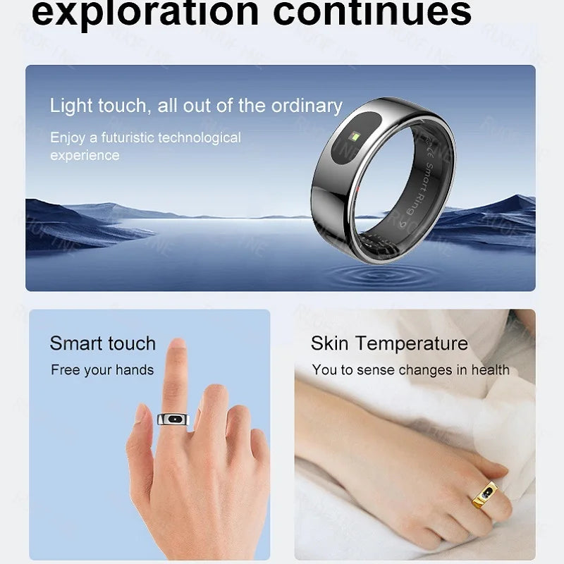 2025 Rings for Man  Women's Monitoring Remote Control Skin Temperature Electronic Device Swimming Qring Size 7 to 13 IPhone IOS - Clikcy