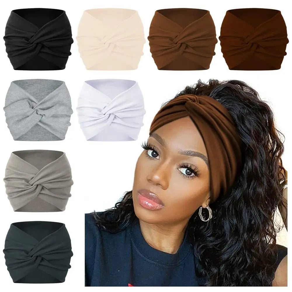 Hair Accessories Twisted Extra Large Thick Wide Headbands Turban Workout Headband Head Wraps for Women - Clikcy