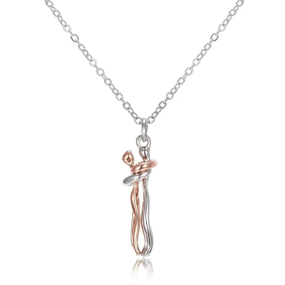 Fashion Hugging Necklace Jewelry Choker Hug Pendant Chain Men Necklaces For Lover Women Couple Men Lady Female Male Gift - Clikcy