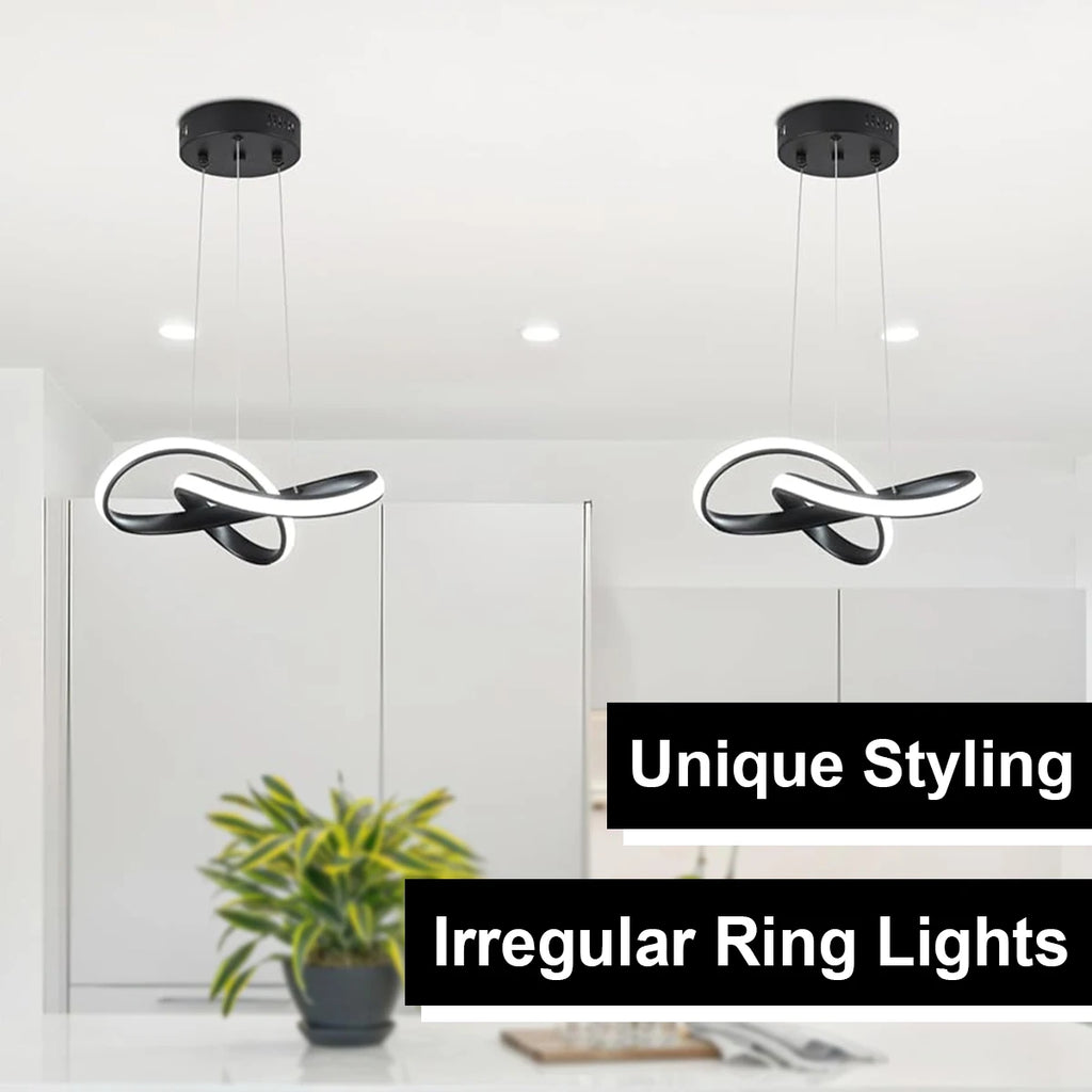 24cm Led Pendant Light Tricolor Lights White Nordic Hanging Ceiling Linear Creative Metal Art Black/White Shade Luxury Lamp 220v - Clikcy