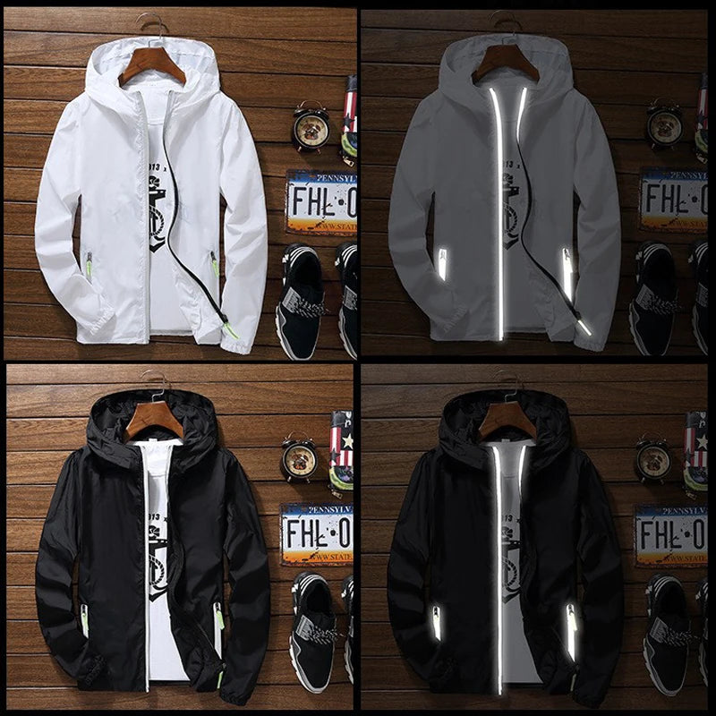 Ripper Spitfire Zombie Wheels Bomber Men Jacket Plus Size Thin Windbreaker Skin Ultra Light Slim Fit Pilot Hooded Coat Cycling - Clikcy