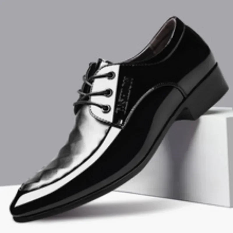Men Formal Leather Shoes Lace Up Oxford Casual Business Black Leather Shoes Men Wedding Party Office Work Shoes