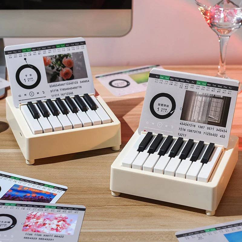 15 Keys Piano Calendar 2025 Music Sheets Toy Desktop Peripheral Ornaments With Music Calendar Cards Gift For Fans - Clikcy