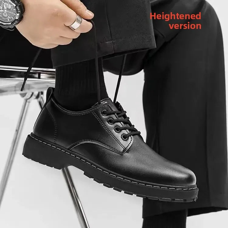 Men's Chef Shoes Casual Work Leather Shoes Business Kitchen Black Shoes Comfortable Breathable PU Insole Rubber Outsole