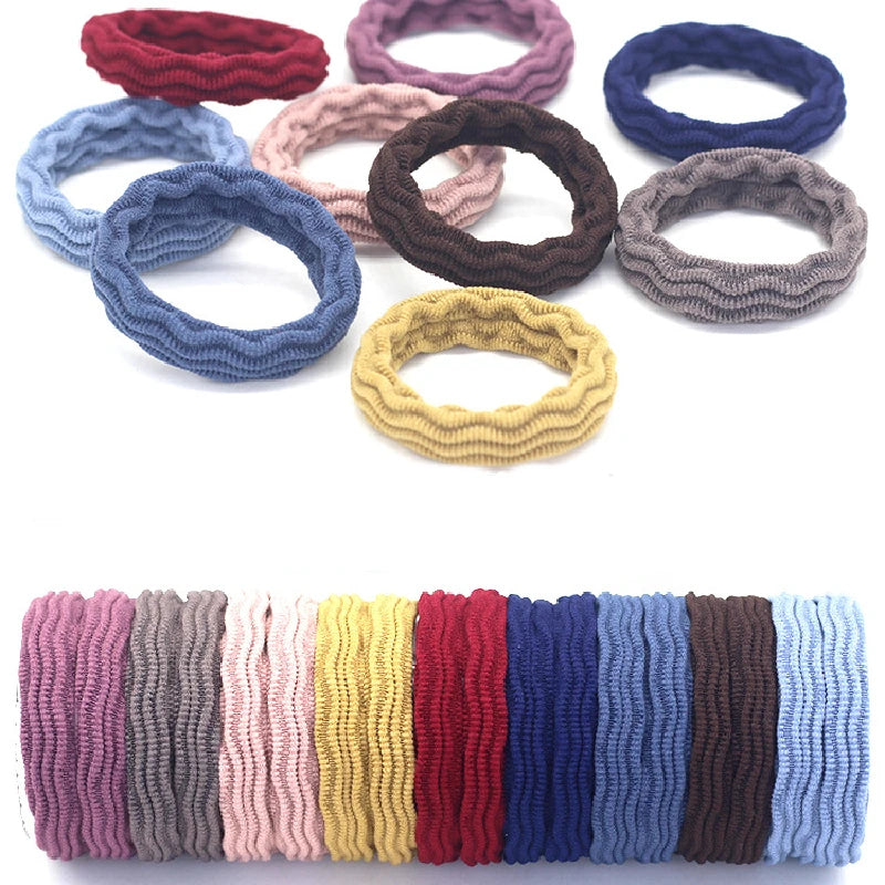20PCS High Elasticity Fashion Hair Rope High Elasticity Jacquard Pattern Hair Ring Fashion Women's Headband Hair Accessories - Clikcy