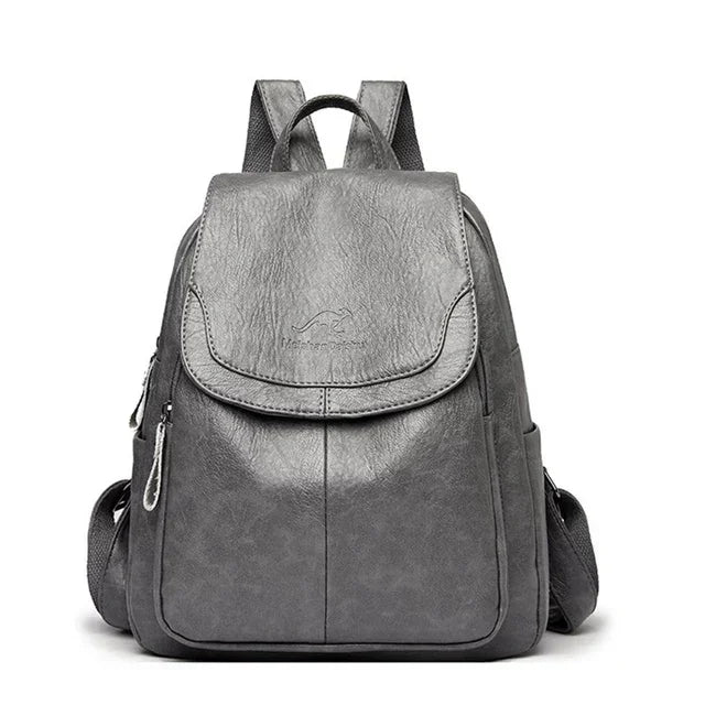 Genuine Women Leather Backpack Fashion Female Shoulder Bag Sac a Dos Ladies Bagpack Mochilas School Bags For Teenage Girls 2024