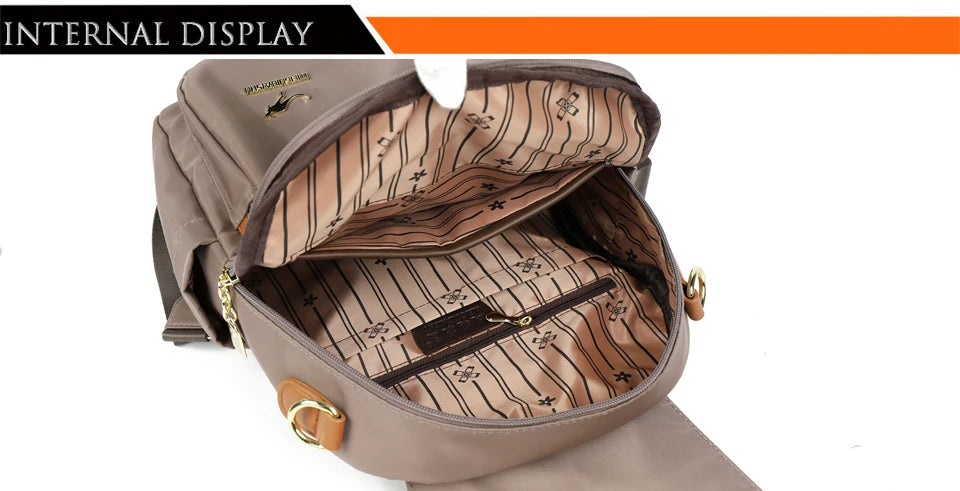 Cute Pendant Backpack Women Waterproof Nylon Back Pack Fashion College Daypack High Capacity School Bag for Girls Travel Bag - Clikcy