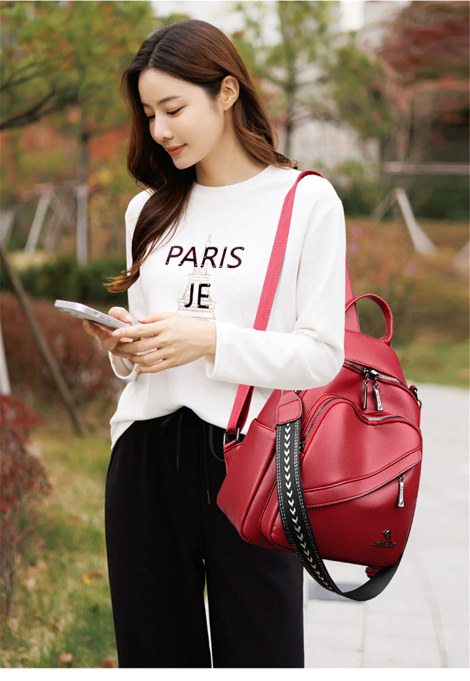 Fashion Backpacks Women Shoulder Bag Simple Rucksack Female Soft Leather Back Pack Ladies Travel Bag Large Capacity School Bags - Clikcy