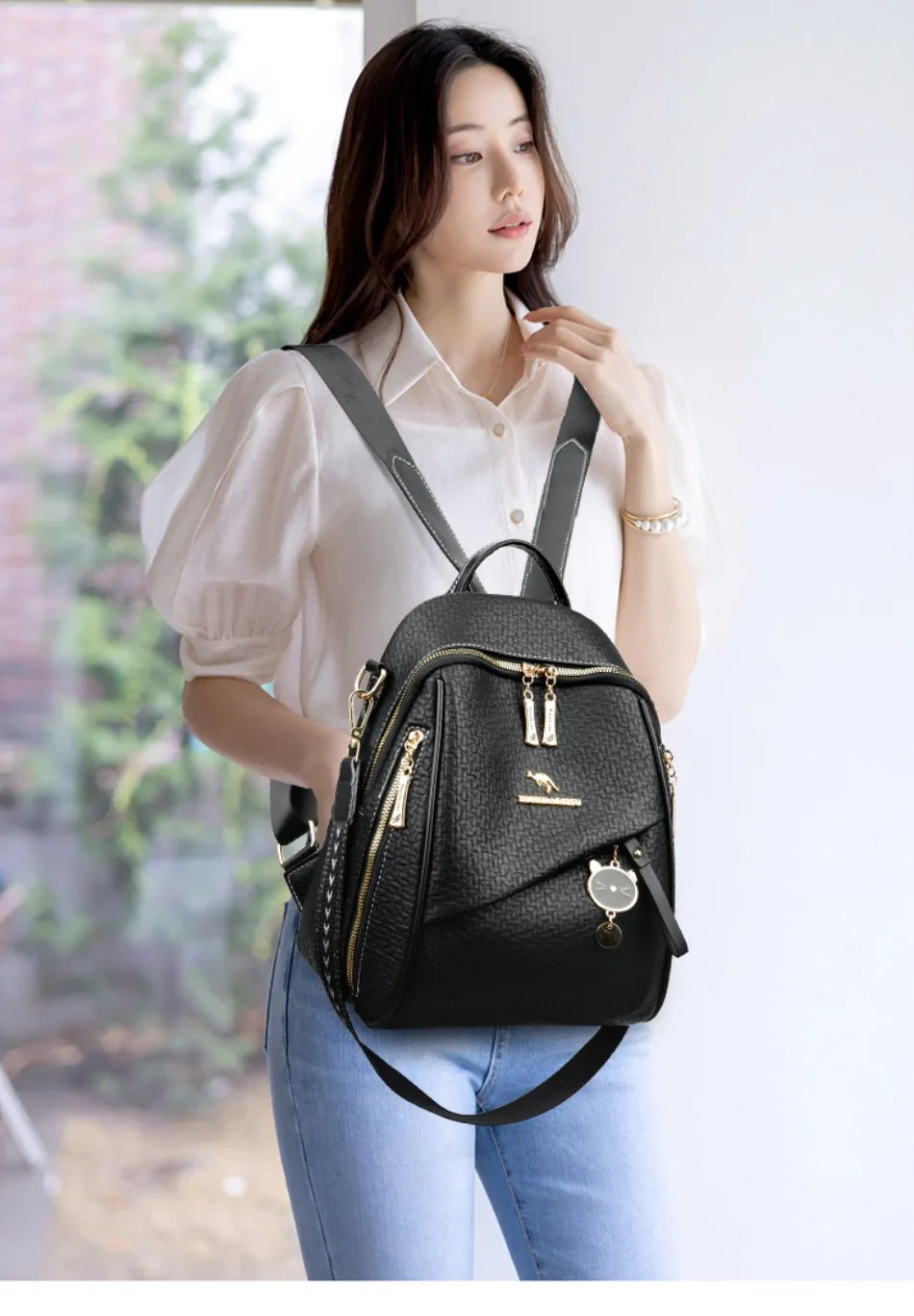 New Luxury Design Leather Women Backpack Casual School Bag for Teenager Girls Travel Back Pack Ladies Bagpack Mochilas Sac A Dos - Clikcy