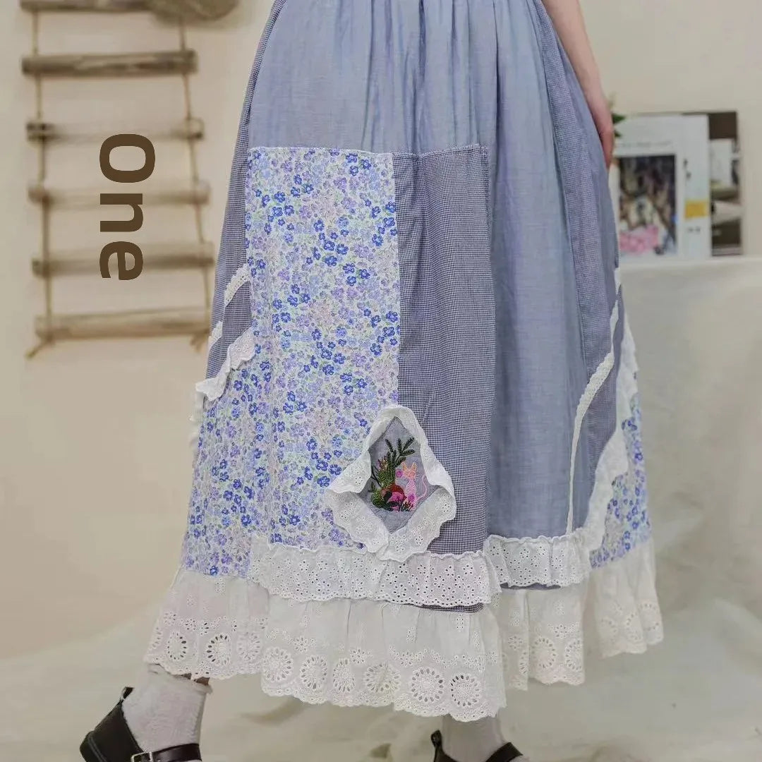 2025 Spring New Women's Underwear Skirt Japanese Loose-Fit Embroidered Waist Elastic Waist Women's Beefsteak Skirt - Clikcy