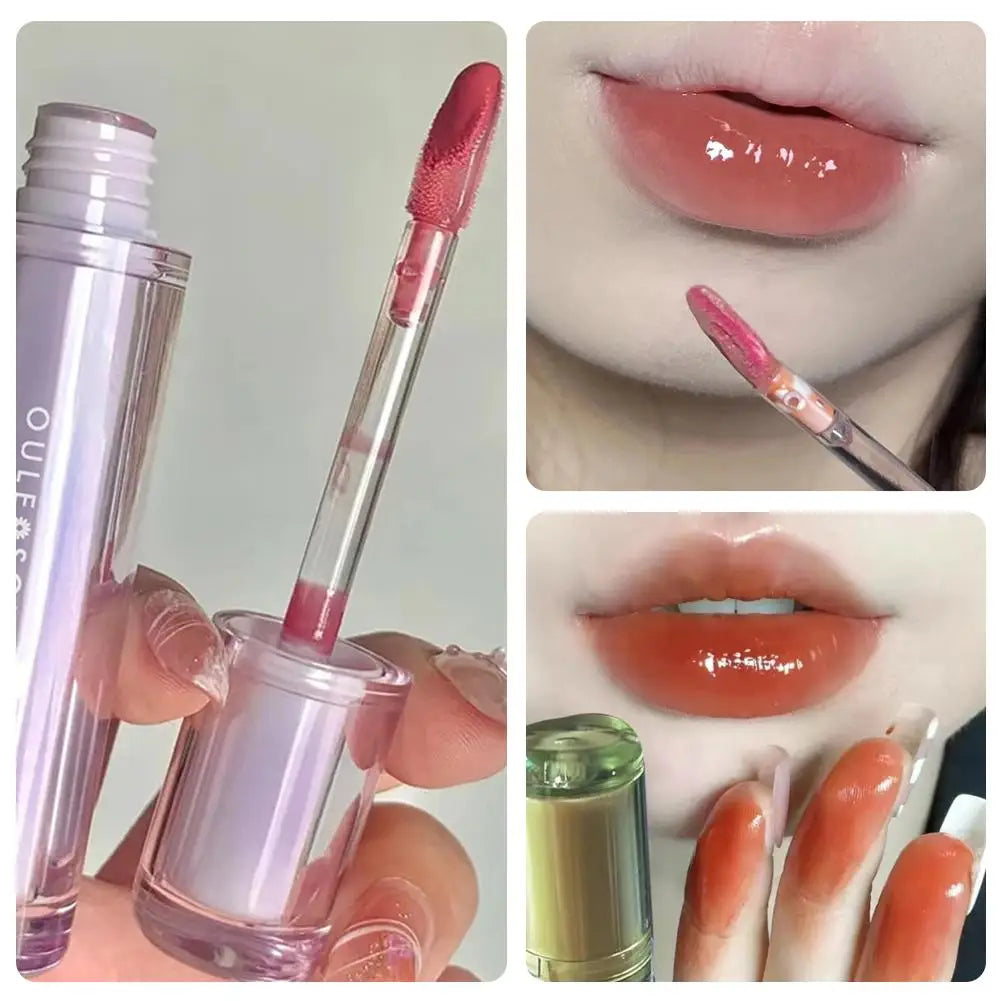 8 Colors Ice Tea Mirror Lip Glaze High Gloss Moisturizing Sexy Red Lip Tint Lipstick Hydrating Long Lasting Lip Gloss Lip Makeup - Clikcy