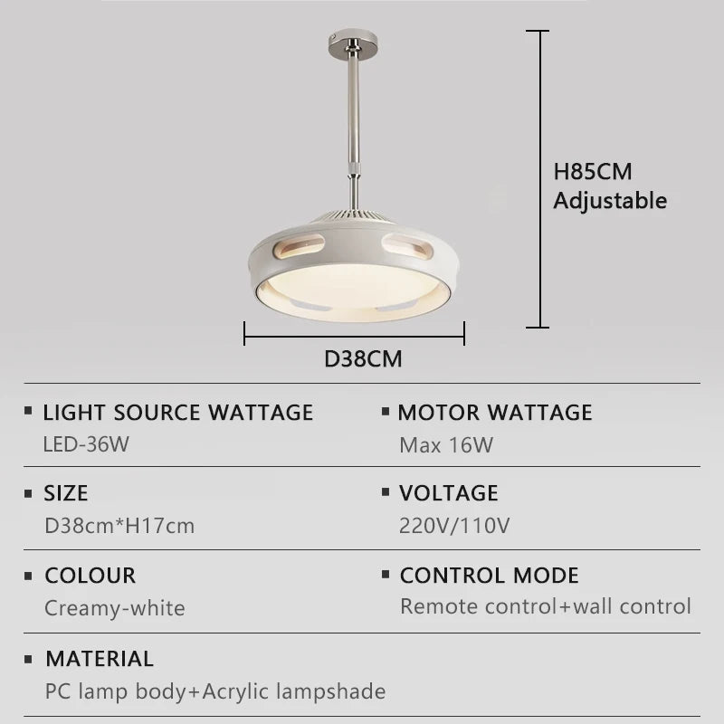 LED Ceiling Fan Light Modern Creative Leaf Less Low Decibel 6th Gear  Living Room Dining Room Bedroom Dimmable Fan Light - Clikcy