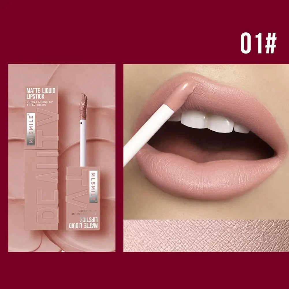 6 Colors Matte Nude Liquid Lipsticks Non-stick Cup Long Lasting Velvet Lip Gloss Not Fading Lip Tint Korean Cosmetics Lip Makeup - Clikcy