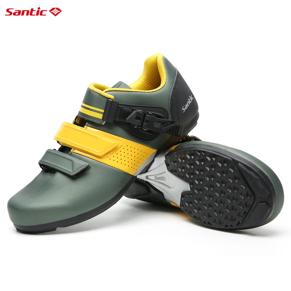 Santic Non-locking Cycling Shoes Rubber Sole Men's Outdoor Road Riding Bicycle Equipment Fashionable Biking Sport Sneakers 36-46 - Clikcy
