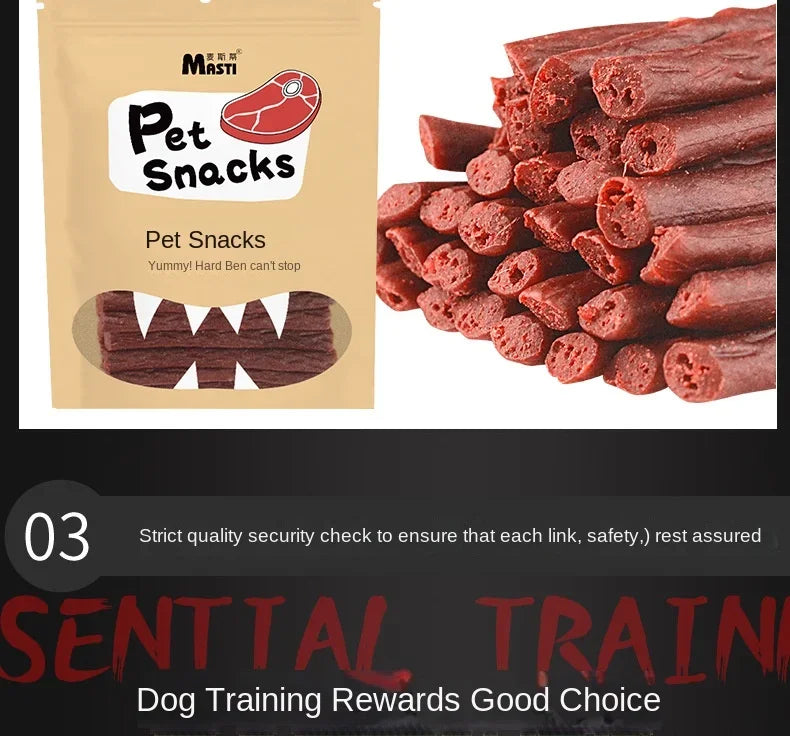 500g Pet Snacks Dog Snacks Fragrant Soft Beef Strips Balanced Nutrition Teeth Grinding and Cleaning Dog Training Reward Snacks - Clikcy