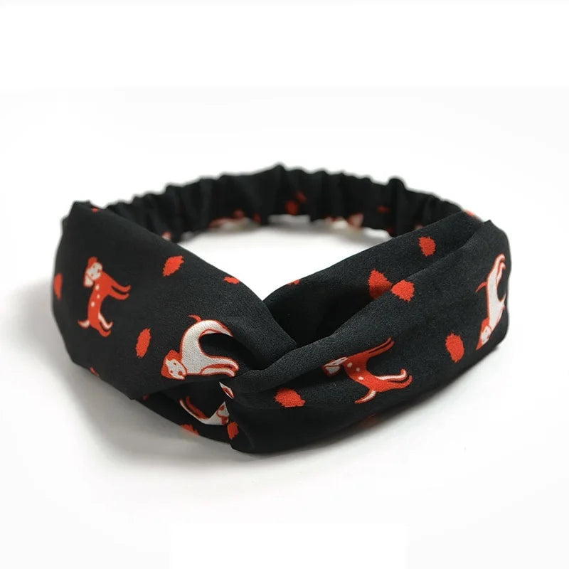 2024 Fashion Women Girls Bohemian Hair Bands Print Headbands Vintage Cross Turban Bandage Bandanas HairBands Hair Accessories