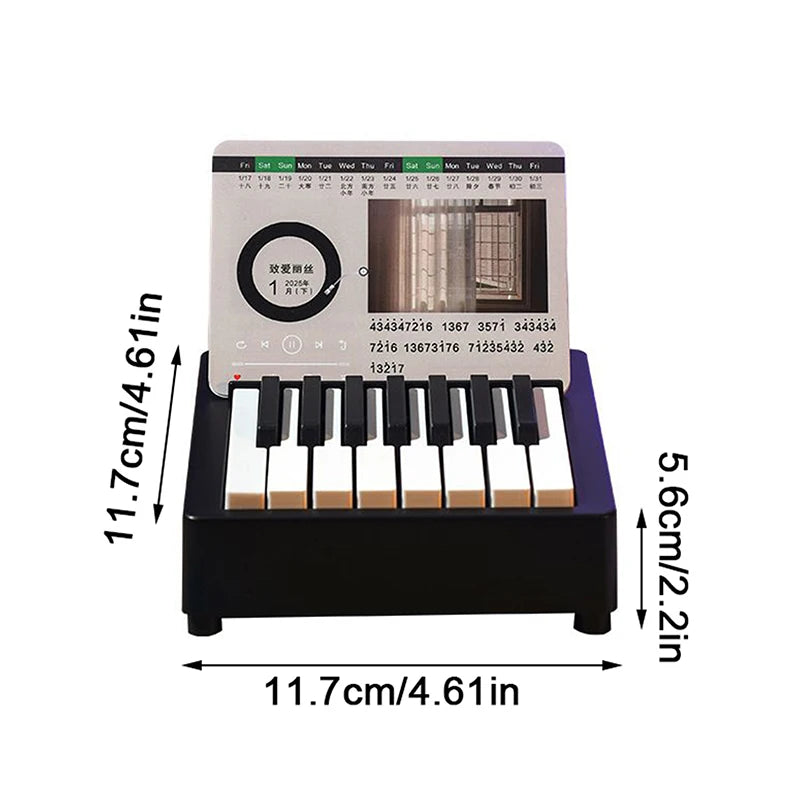 15 Keys Piano Calendar 2025 Music Sheets Toy Desktop Peripheral Ornaments With Music Calendar Cards Gift For Fans - Clikcy