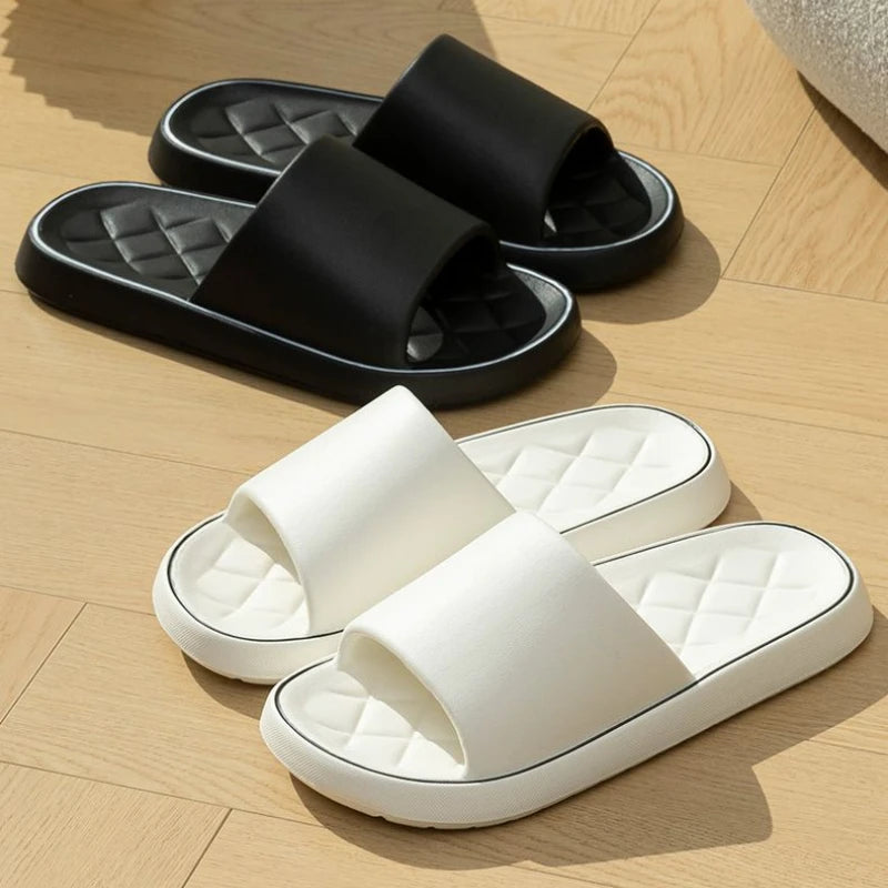 Plus Size 47 48 49 Super Light Soft Men Slippers Simple Couple's Slides EVA Elastic Shoes Colorful Indoor Bathroom Slippers - Clikcy
