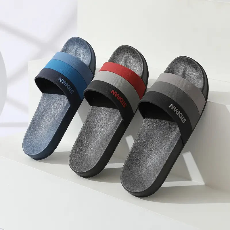 Striped Non Slip Quick-drying Slippers Soft Sole for Men Women Comfortable Shoes Indoor Outdoor Beach Shower Bathroom Slippers - Clikcy