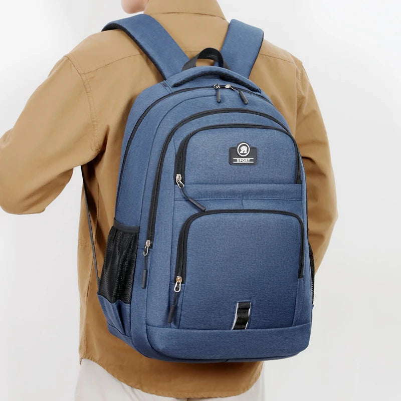 Ins Korean Version of Solid Color Simple Fashion Backpack Men's New Male and Female Leisure Middle School Backpack Tide - Clikcy