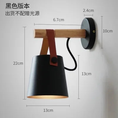 Aisilan LED Wall Lamps for Living Room/Bed Room/Corridor Wall Sconces Light E27 Bulb Nordic Wooden Wall Light - Clikcy