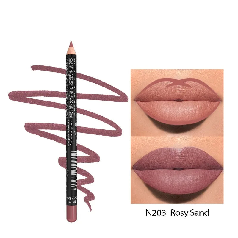 14 Color Nude Matte Lipstick Pencil Long-lasting Waterproof Lip Pencil High Pigmented Lip Liner Lip Makeup Tool - Clikcy