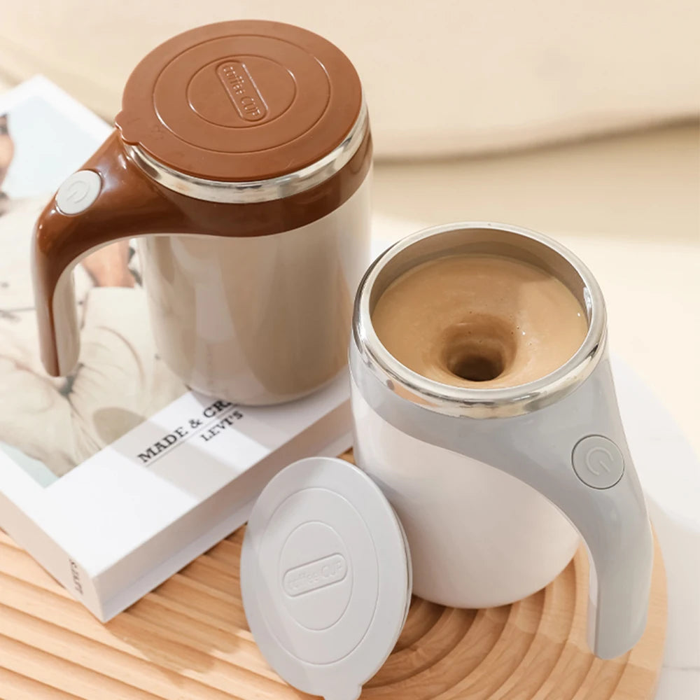 1pcs Automatic Self Stirring Magnetic Mug Stainless Steel Temperature Difference Coffee Mixing Cup Blender Mixer Thermal Cup