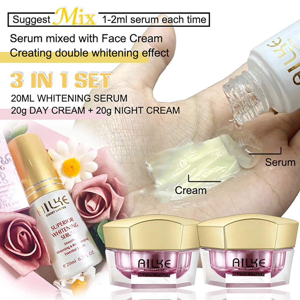 AILKE Face Cream With Hyaluronic Acid, Whitening Moisturizing Lifting Anti-aging, Women Sleeping Dry Korean Bleaching Skin Care - Clikcy
