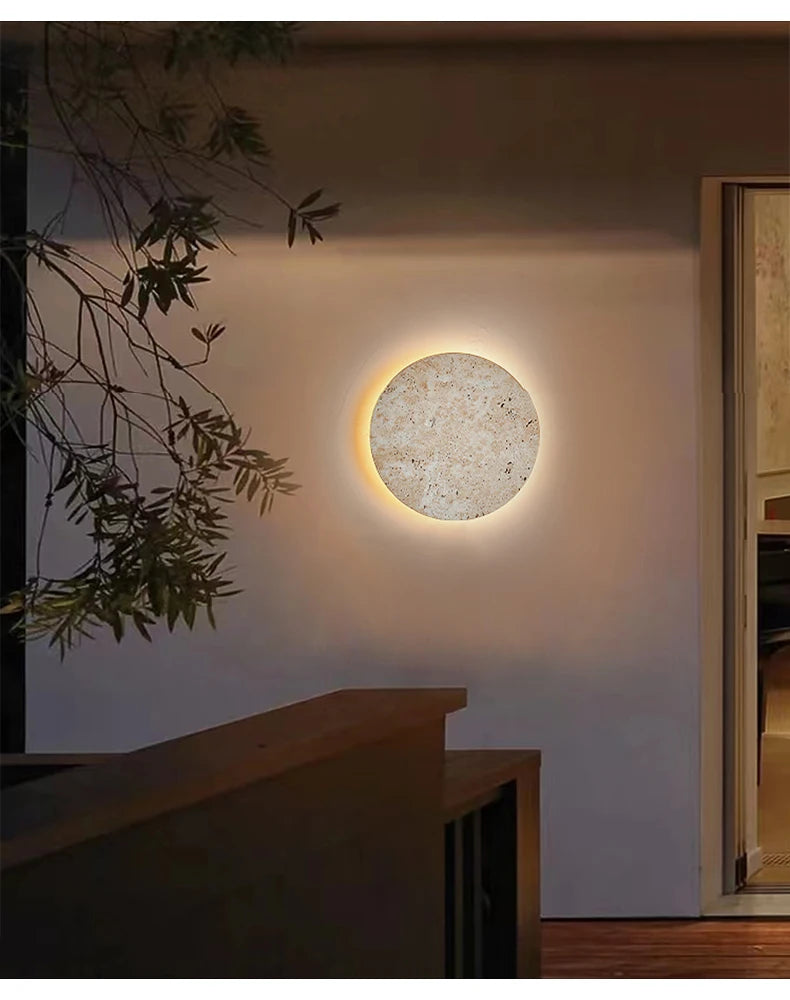 Natural Yellow Cave Stone Led Sconce Lamp Nordic Minimalist Wabi Sabi Home Decoration Living Room Bedside Corridor Wall Lights - Clikcy