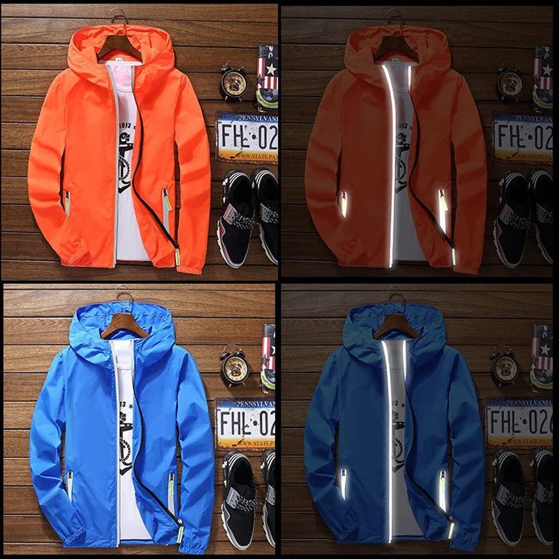 Ripper Spitfire Zombie Wheels Bomber Men Jacket Plus Size Thin Windbreaker Skin Ultra Light Slim Fit Pilot Hooded Coat Cycling - Clikcy