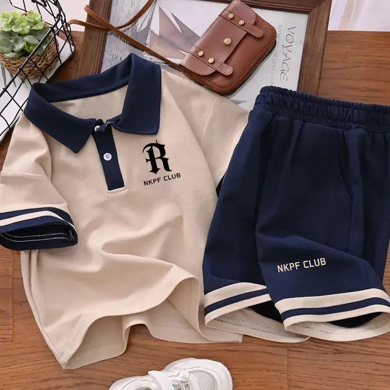 Summer Kids Boys Clothes Sets School Short Sleeve Polo T-Shirt + Short Pants 2PCS Sport Kids Clothing Children Outfits 3-12 Year - Clikcy
