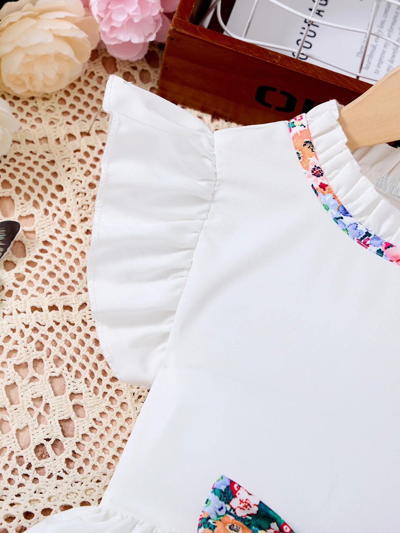 New Kids Girl Dress Summer Floral with Bow Fashion White Vestidos Short Sleeve Children Clothing Outfits Casual Daily Dresses - Clikcy