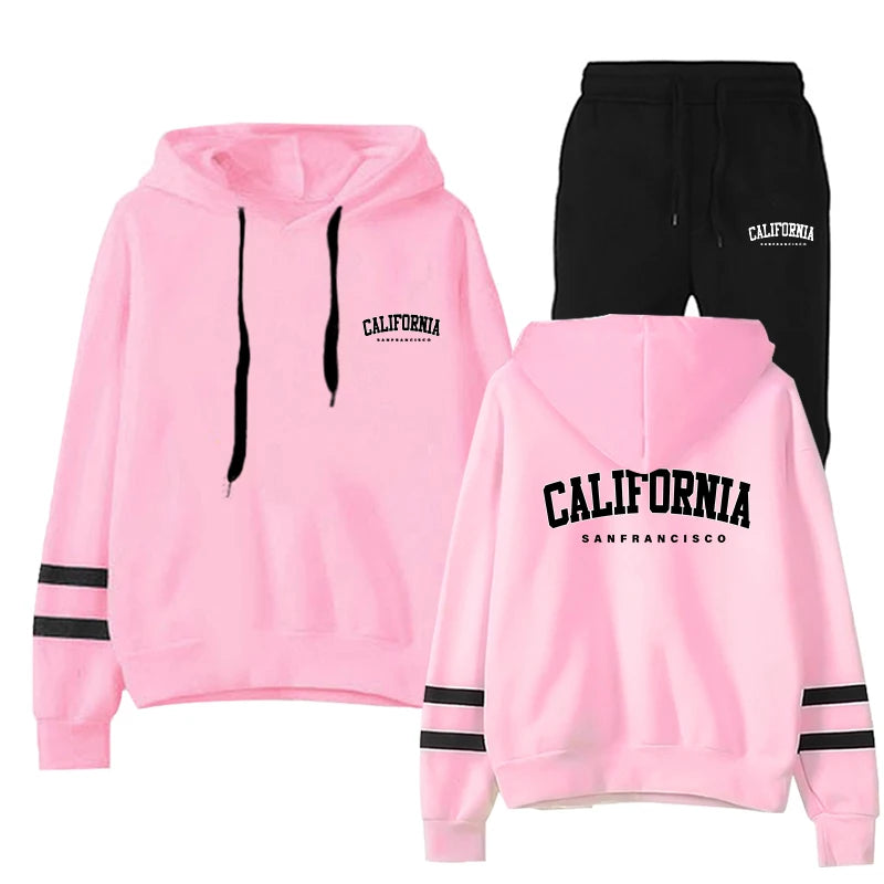 Hoodies Fashion Women's Tracksuit Stripe Quality Outdoors Sport Suit Jogging Casual Printing Daily Hot Sale Sweatshirt Pullovers - Clikcy