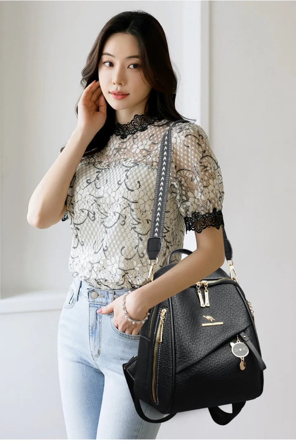 New Luxury Design Leather Women Backpack Casual School Bag for Teenager Girls Travel Back Pack Ladies Bagpack Mochilas Sac A Dos - Clikcy