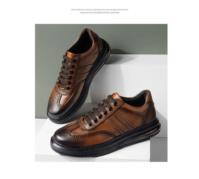 XIMO BULL Autumn Men's Casual Leather Shoes, Quality Men's Casual Sports Shoes, Business Outdoor Shoes, Men's Driving Work Shoes