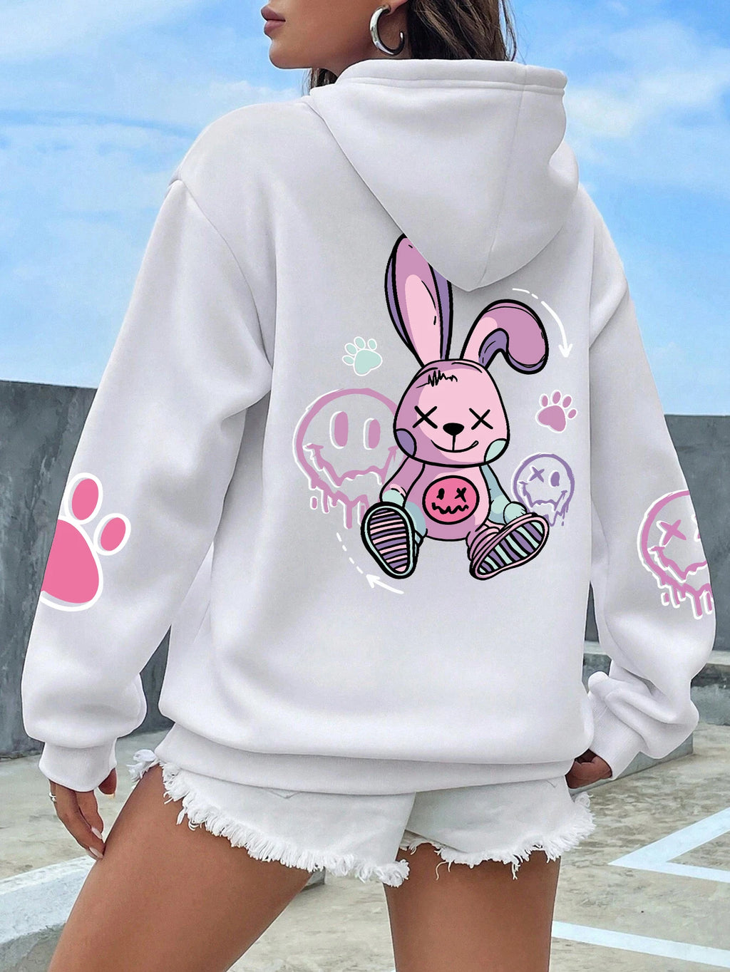 Hip Hop Street Casual Printed Female Hoodies Fashion Hoodie Oversize Loose New Sweatshirts Autumn Warm Fleece Clothing - Clikcy